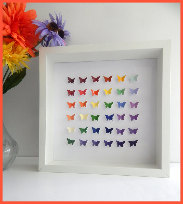 Rainbow 3d butterfly picture by Flutterframes