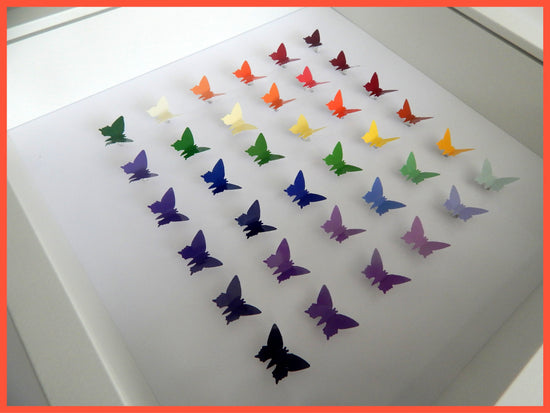 Rainbow 3d butterfly picture recycled