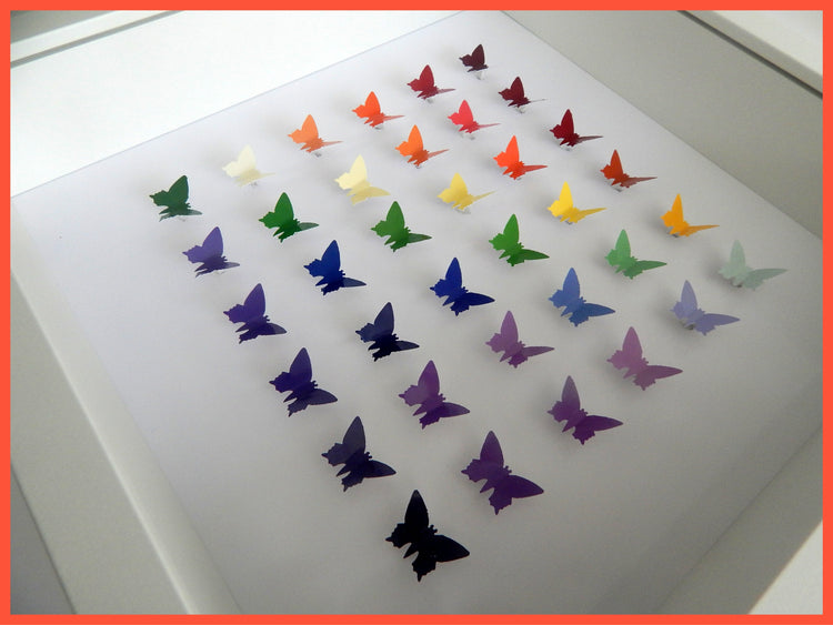 Rainbow 3d butterfly picture recycled
