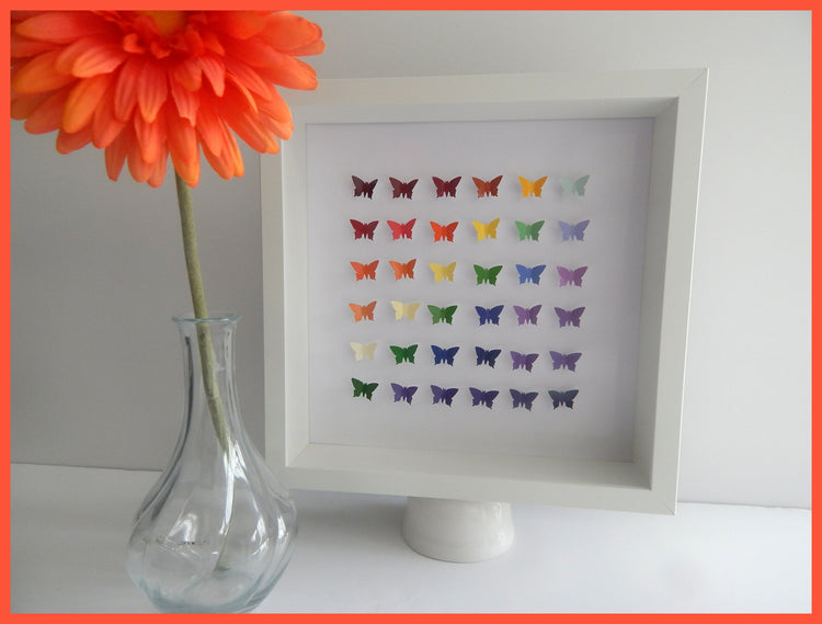 Rainbow 3d butterfly picture recycled