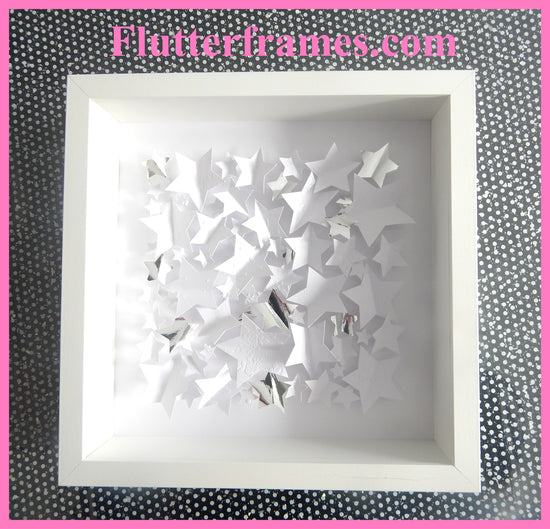 white Stars 3d framed picture