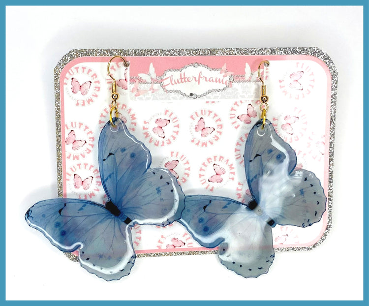 blue butterfly earrings