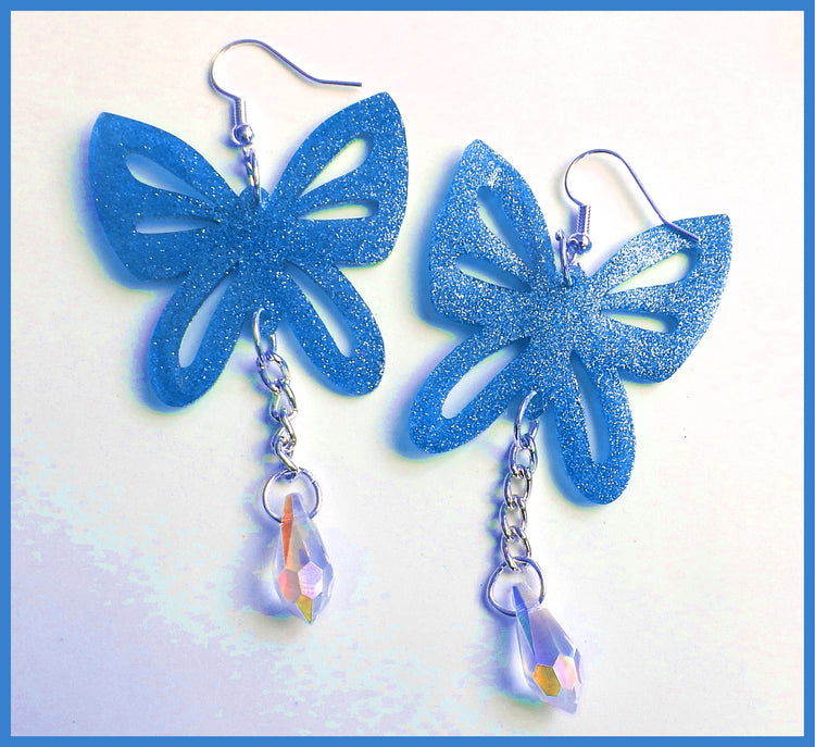 Quirky blue earrings