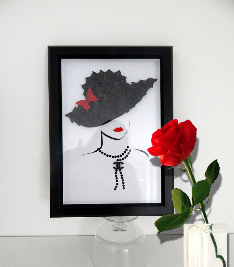 Elegant Fashion Statement piece,Initial 3d personalised butterfly picture