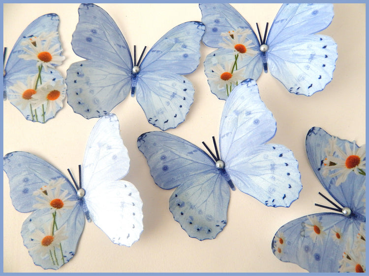 beautiful Daisy butterflies, weddings decor, for lounge,hall,conservatory,bedroom decor, wall decals,birthday gift, wedding decorations