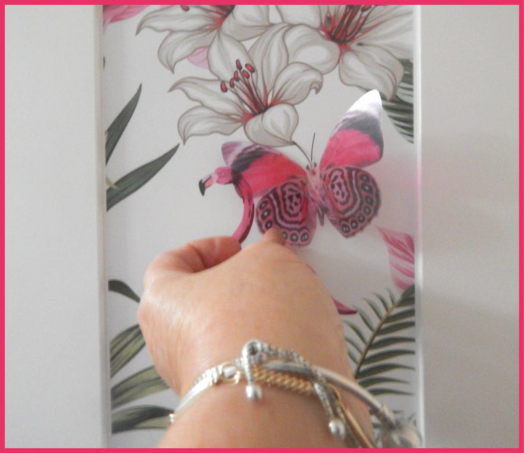 decor Exotic pink butterfly