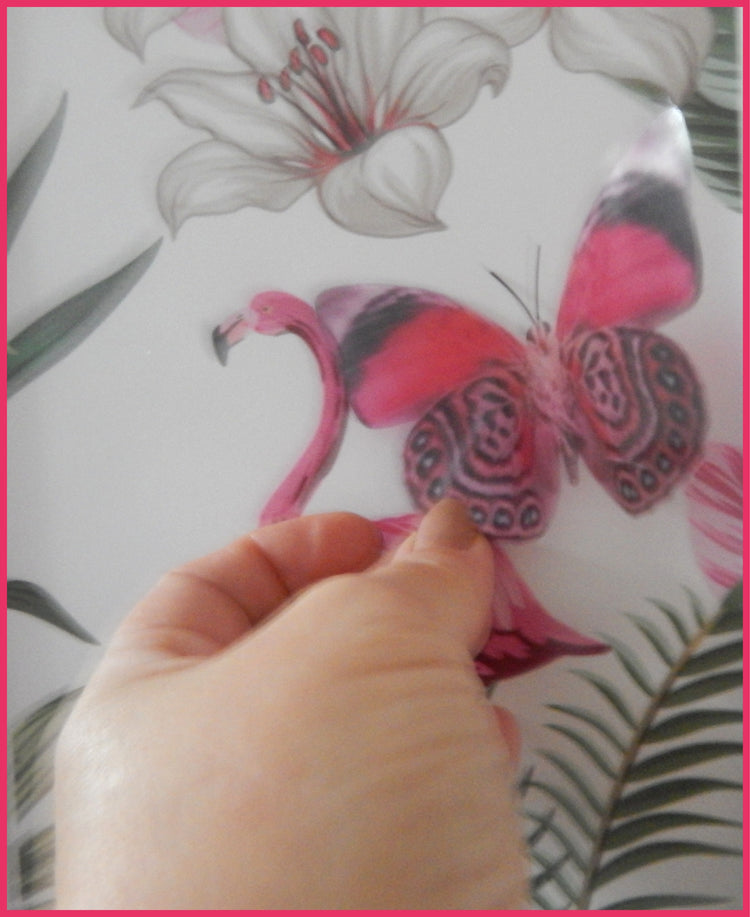 3D Exotic Pink Butterflies 3D Wall Decal Decor, Wall Art,very realistic natural butterflies,pretty wall decoration, vase