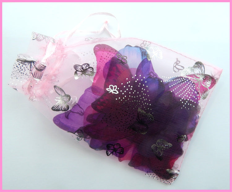 Pink and Purple Butterfly Wall Sticker display. DIY Set of 3d stickers. 21 flying butterflies Decor Display,wedding,bedroom Accessories