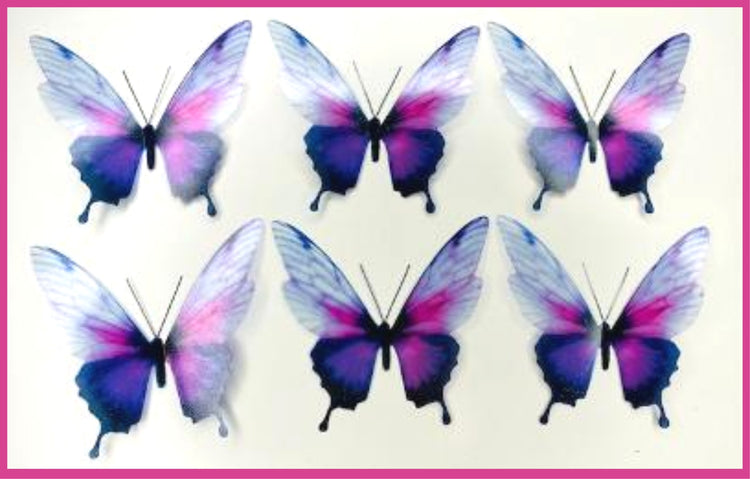 glitter pink and lilac sparkling butterfly
