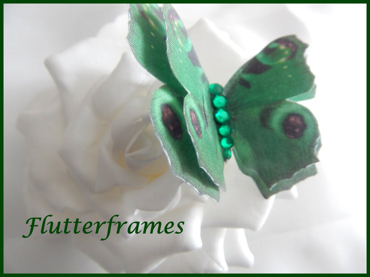 green silk butterfly