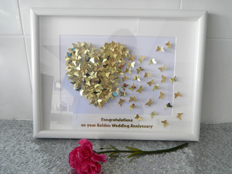 Golden Wedding Anniversary picture,personalised wedding picture,50 years wedding anniversary,gold anniversary ideas,golden anniversary idea