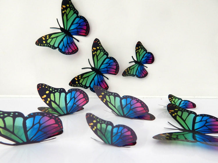 Rainbow butterfly wall sticker