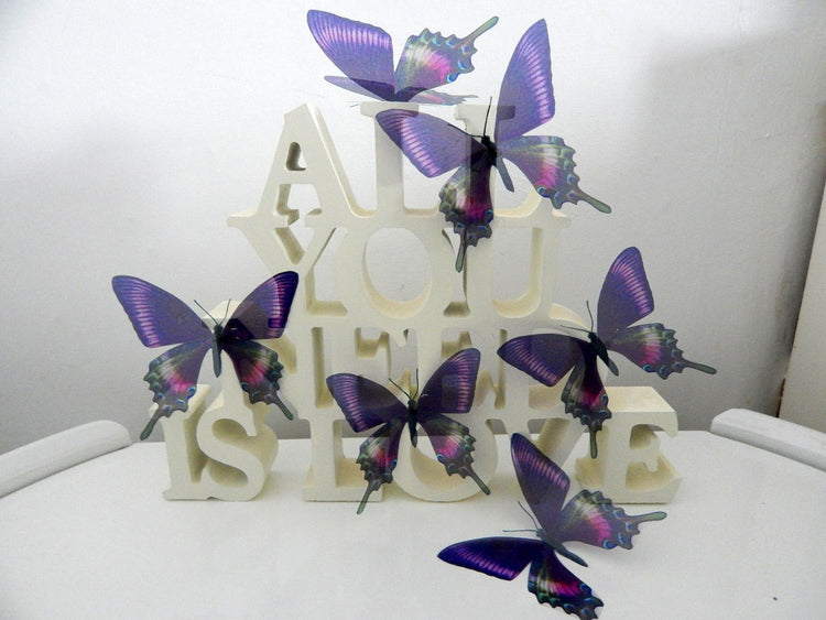 6 Purple Swallow tail Luxury Amazing Butterflies 3D Butterfly Wall Art Flying Removable Butterflies Home Decorations Wall Art stickers