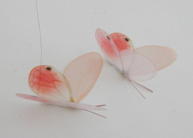 Peach natural butterfly 3d wall stickers