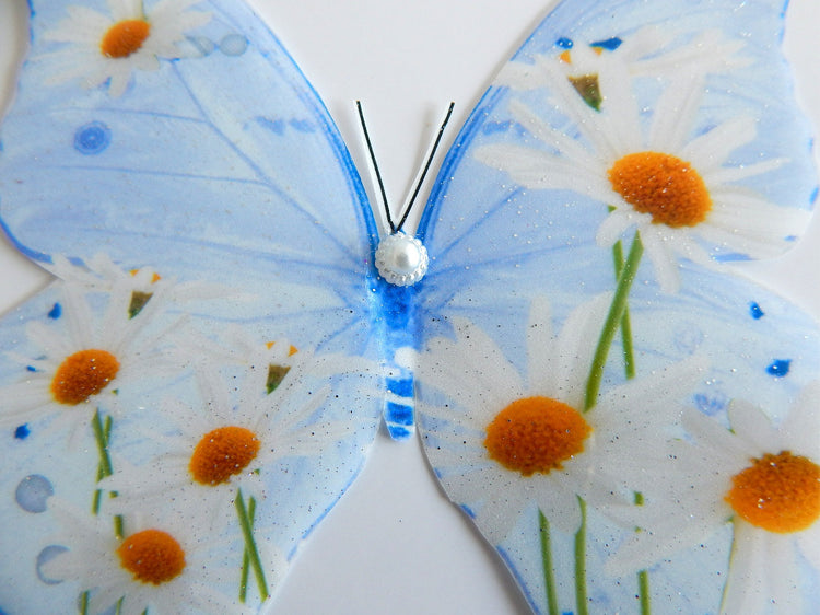 Pretty blue Daisy wall sticker decor