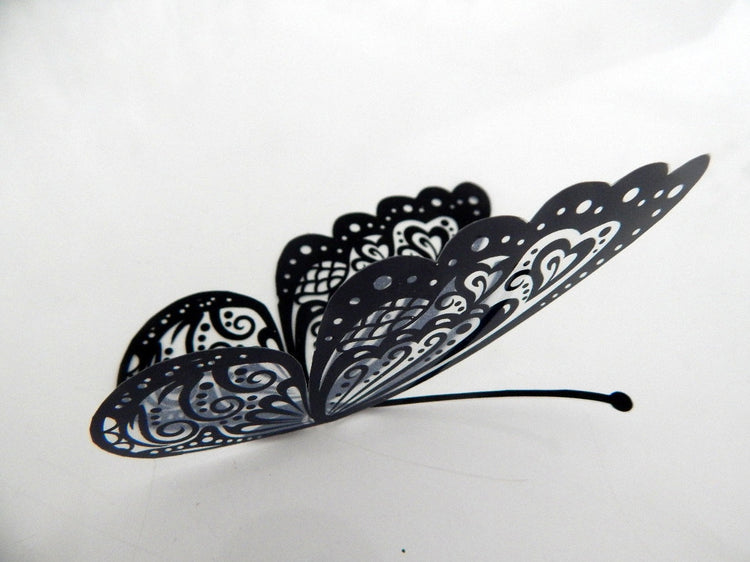 Black and white butterflies 3d stickers
