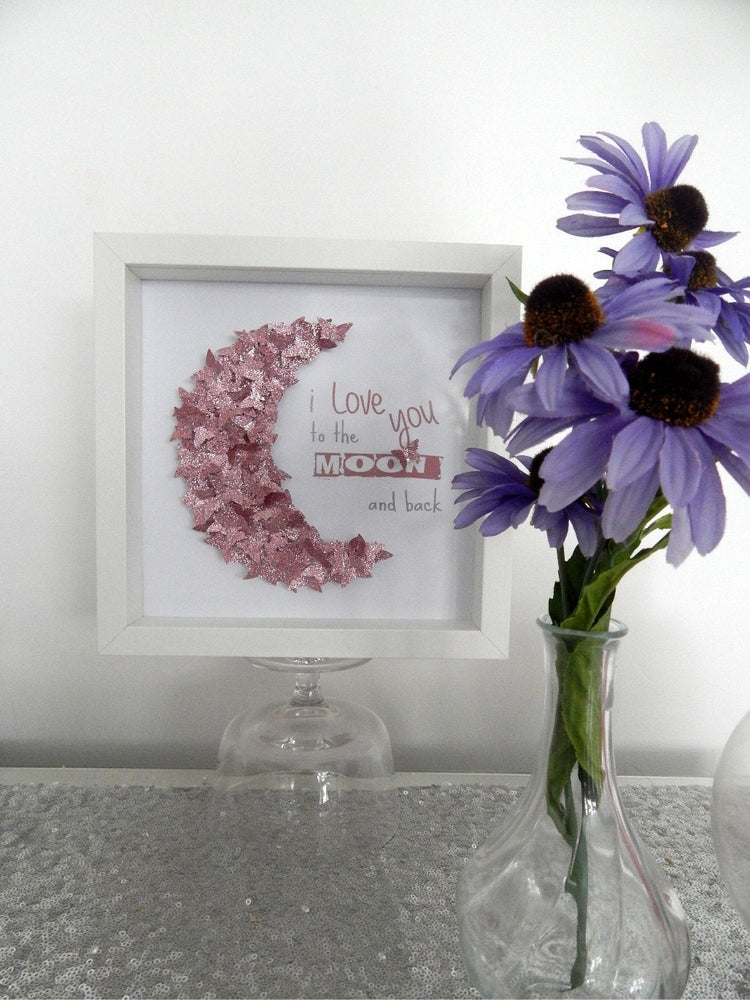 Personalised Picture for girl's room,Love you to the Moon and back,birthday,Christening,child's bedroom,daughter,nursery,baby girl's room