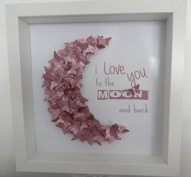 Personalised Picture for girl's room,Love you to the Moon and back,birthday,Christening,child's bedroom,daughter,nursery,baby girl's room