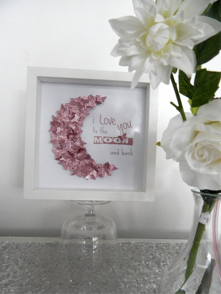 Personalised Picture for girl's room,Love you to the Moon and back,birthday,Christening,child's bedroom,daughter,nursery,baby girl's room