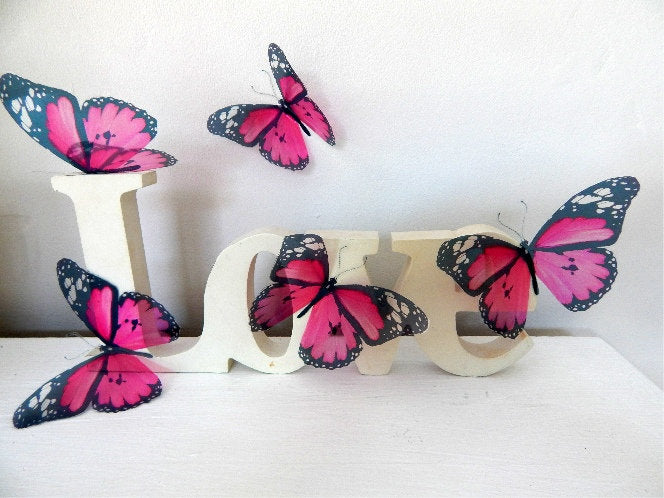 Pink butterflies, 3D Butterfly Wall Art. Removable pink Butterflies Home Decorations Wall Art