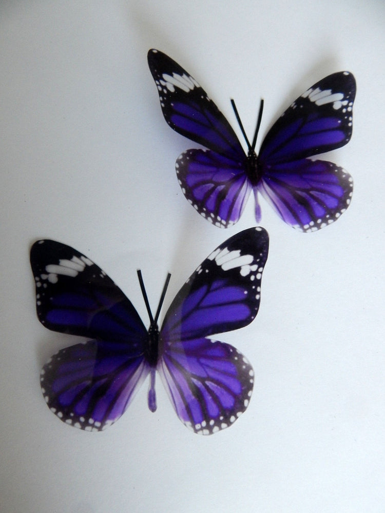 Purple butterfly reproduction natural,Butterfly 3d purple, luxury butterfly with black and white features wall art, bedroom,bathroom, window