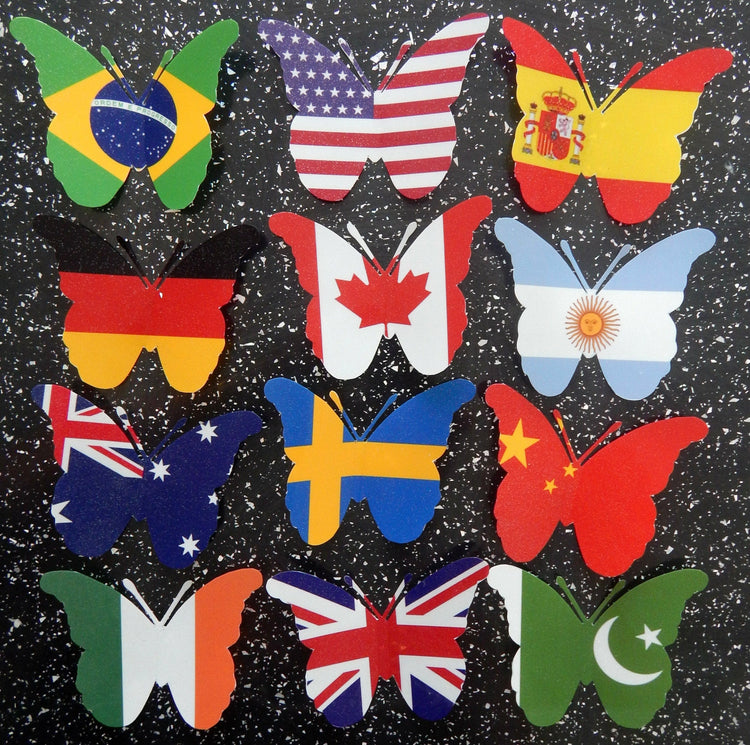 butterfly Europe flags