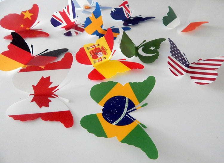 USA, Union Jack, flags of the world party decorations