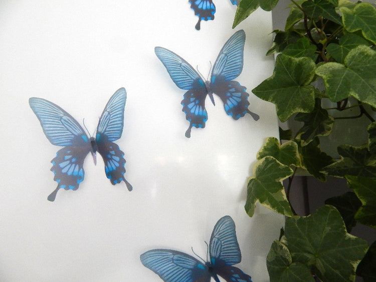 3D Dusky Blue butterflies,Removable Butterflies, home decorations, Wall Art 3D Wall Decal, realistic butterflies, wedding decorations, vase