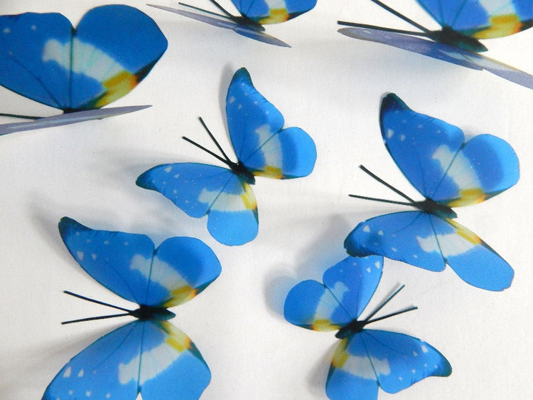 Blue reproduction butterflies Blue with a touch of yellow, Luxury Amazing Butterflies 3D Butterfly Wall Art Home Decor,sun catcher