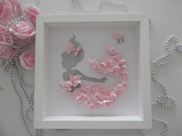 Pink Mermaid 3d butterfly picture