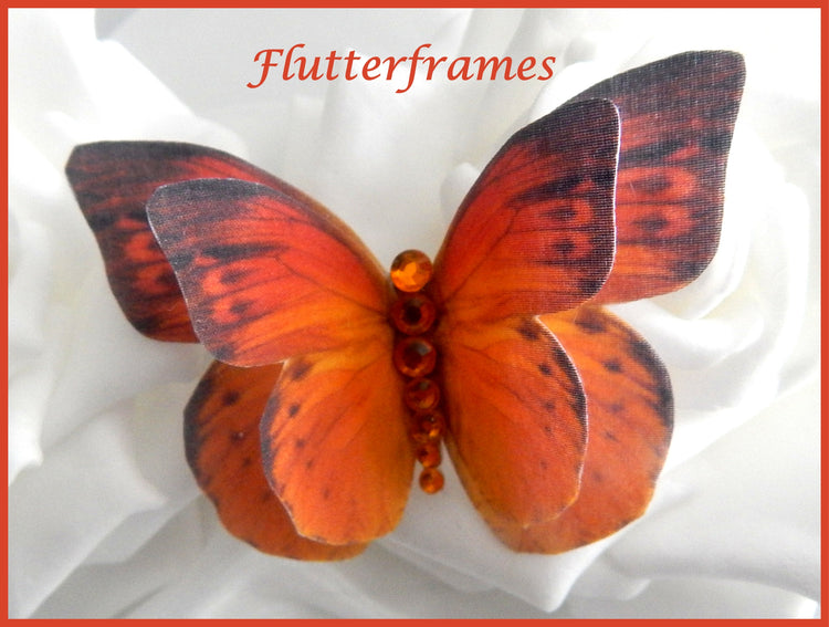 Orange Butterflies,hair accessory, and made butterfly hair clip, butterflies