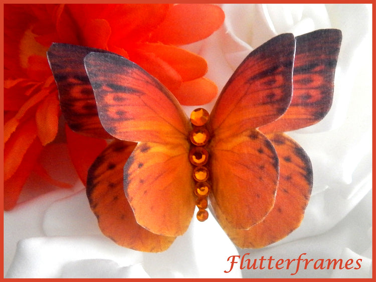 Orange Butterflies,hair accessory, and made butterfly hair clip, butterflies