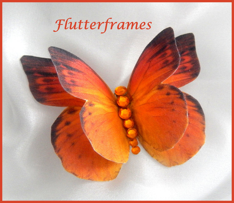 Orange Butterflies,hair accessory, and made butterfly hair clip, butterflies