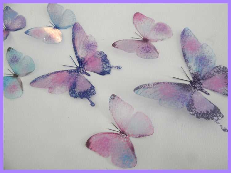 pastel glitter wall sticker butterflies