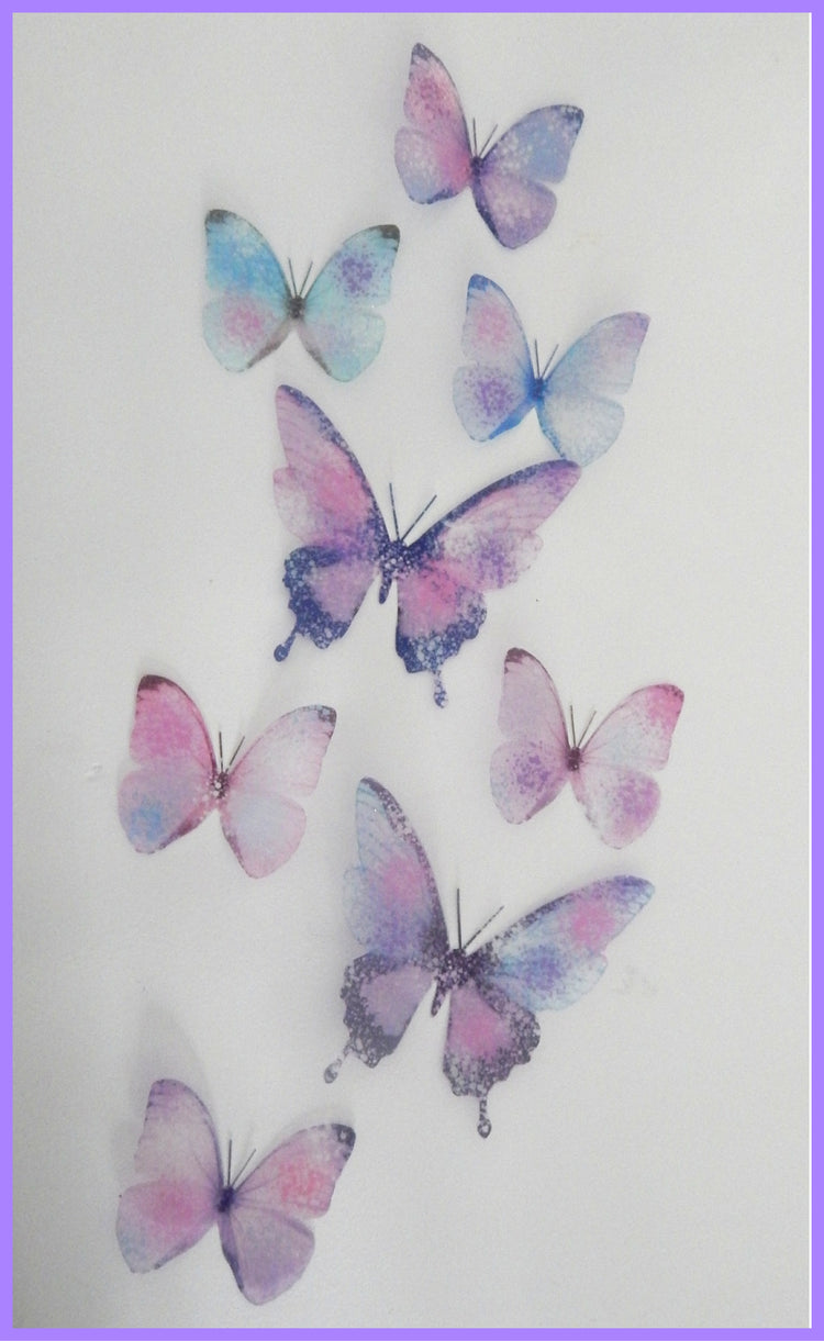 pastel glitter wall sticker butterflies