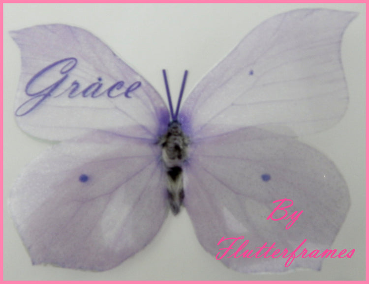 Personalised Butterflies in pink,lilac, blue pastel shades 3d stickers, nursery, kid's room,bedroom,wall art butterflies, baby