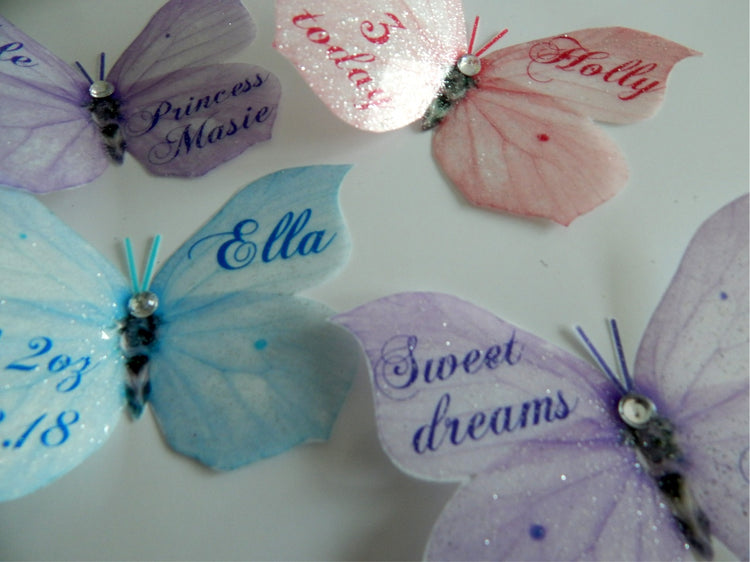 Personalised Butterfly 3d sticker, Christening gift, new baby, birthday,girls's bedroom decor, nursery wall art,personalised gift, name