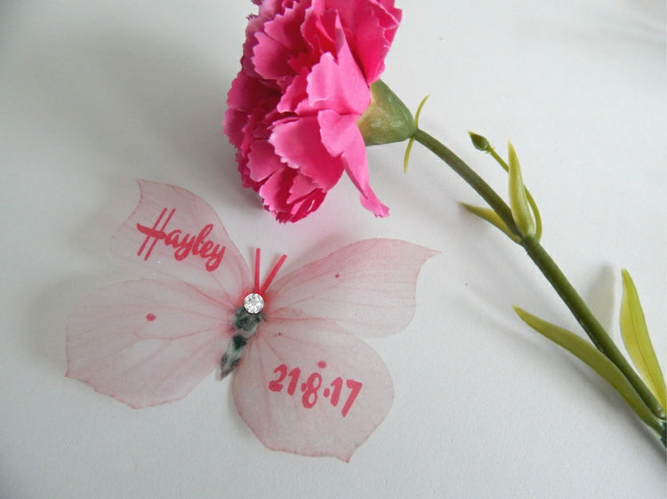 Personalised Butterfly 3d sticker, Christening gift, new baby, birthday,girls's bedroom decor, nursery wall art,personalised gift, name