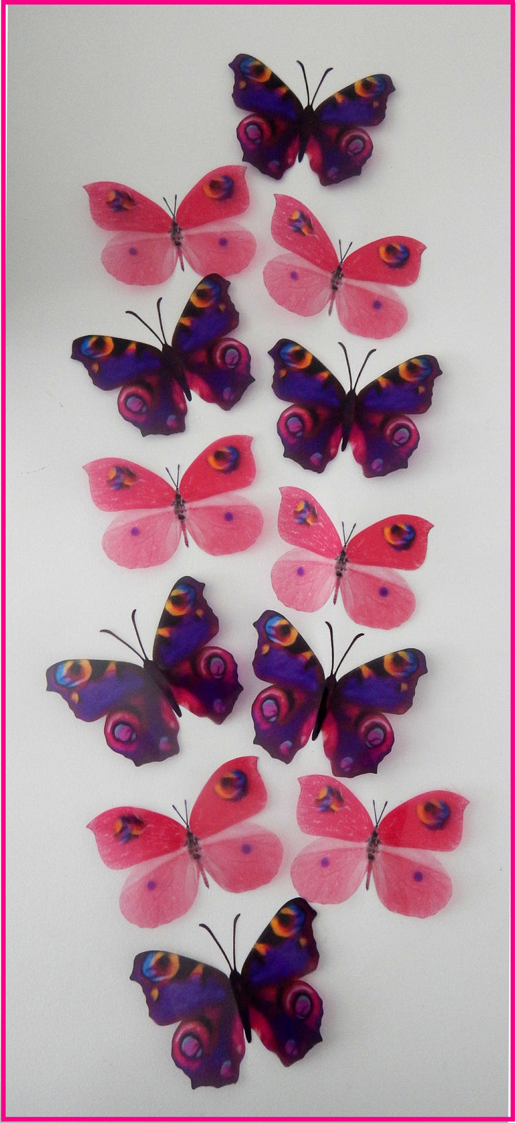 Purple and pink dreamy butterflies, wall art stickers, pretty butterflies for home