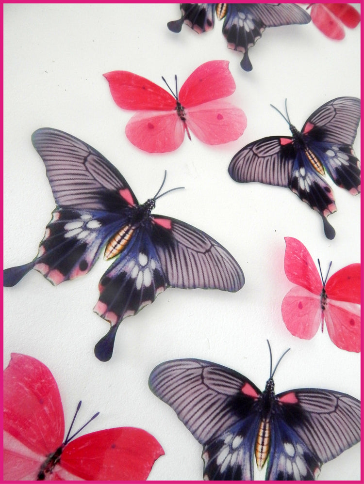 Pink and purple natural pretty butterflies.3d butterfly wall stickers, great for decoration at home,weddings,parties, bedroom,conservatories