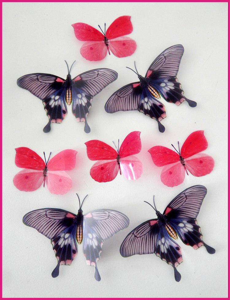 Pink and purple natural pretty butterflies.3d butterfly wall stickers, great for decoration at home,weddings,parties, bedroom,conservatories