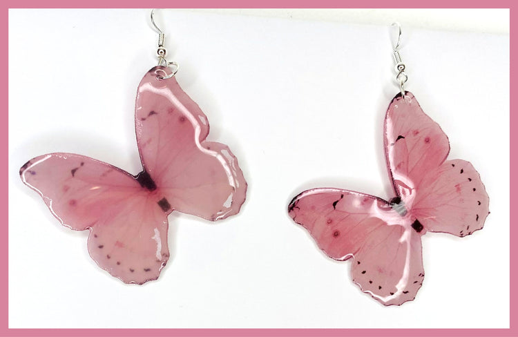 pink butterfly earrings