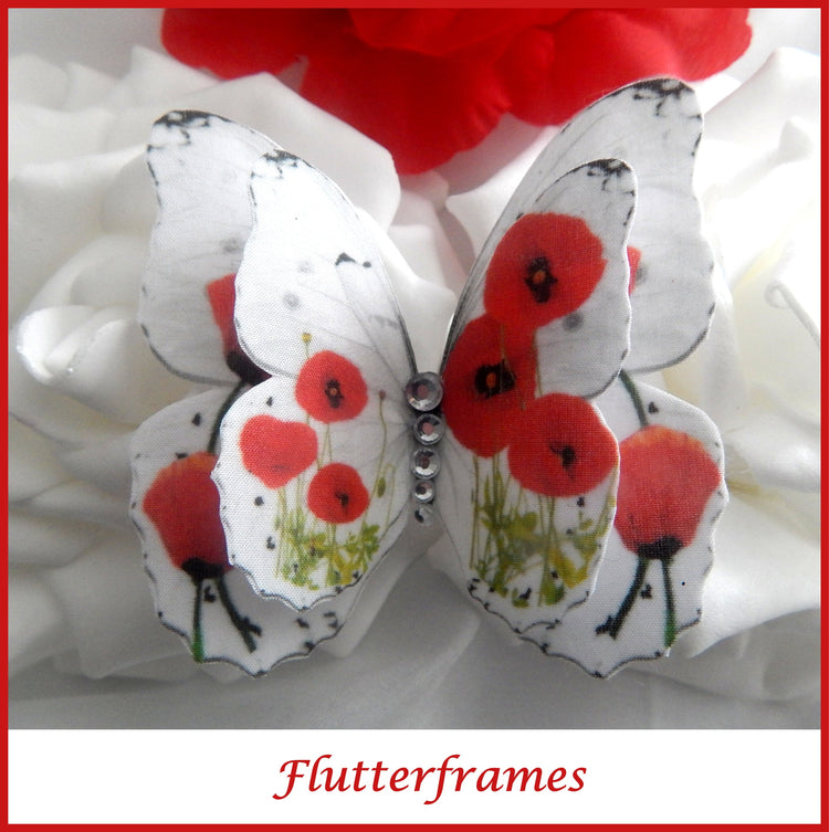 Silk butterflies poppy