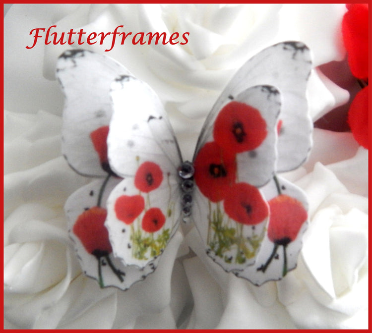 Wedding pretty Silk butterflies poppies