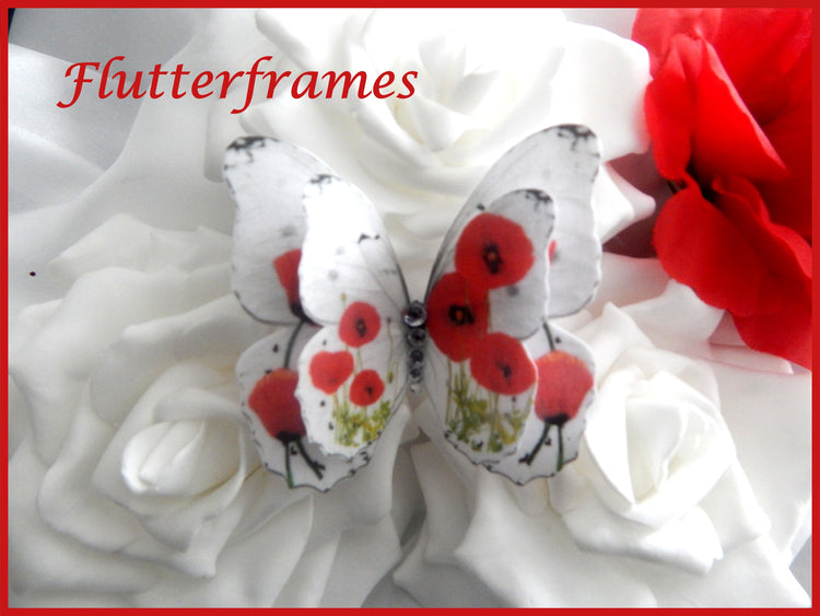 Poppy Silk butterfly hair clip