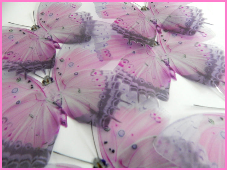 pretty pink and lilac butterfly wall sticker by flutterframes