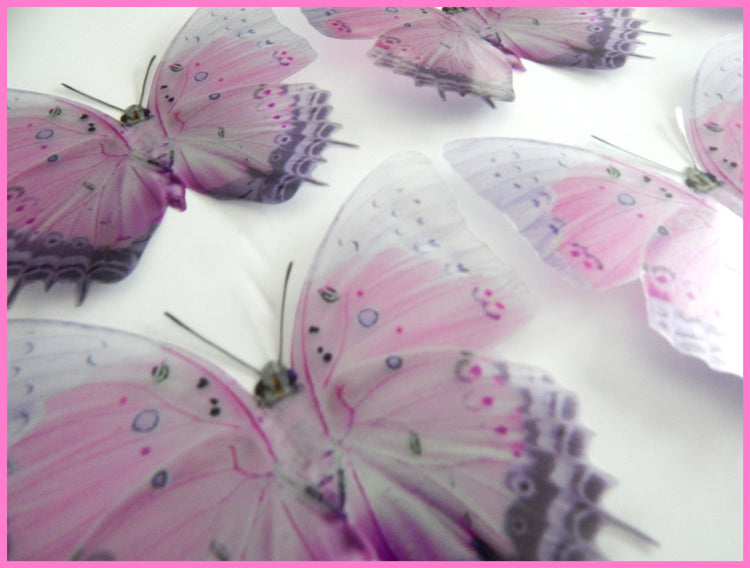 6 very pretty pink and Lilac Butterflies,designer butterflies Gift Sister Friend Mother Mum Auntie Teenager Girl Positive vibes wedding