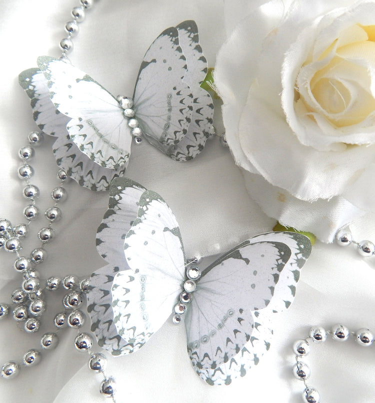 Beautiful White Butterflies decor, double layered stunning, stickers butterflies