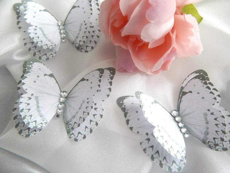 Beautiful White Butterflies decor, double layered stunning, stickers butterflies