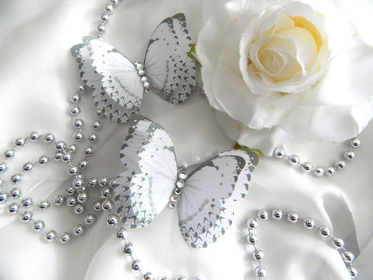 Beautiful White Butterflies decor, double layered stunning, stickers butterflies